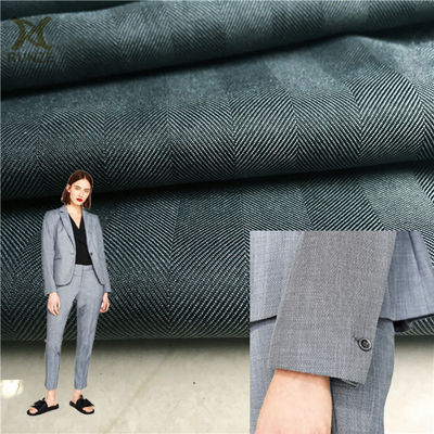 Medium Weight Black Yarn Woven Herringbone Fabric for Formal Causal Blazers 100D*100D